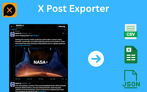 X Post Exporter - Download X / Twitter Posts :: Export X (Twitter) posts in bulk to CSV, JSON, or Excel with X Post Exporter. Fast, simple data backup and analysis.