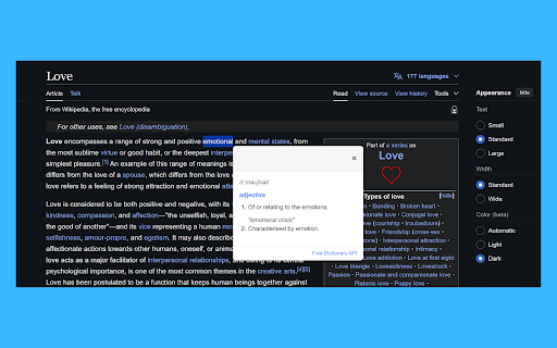 Word Definer :: Select any word on a webpage to see its definition in a small popup
