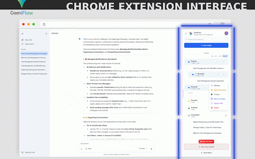Gemini Chat & Folders Organizer - GemiFlow :: Organize Google Gemini chats with folders, prompt libraries, custom instructions, and a unified sidebar interface.