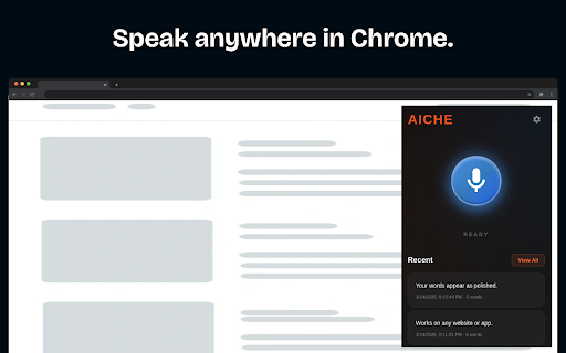 AICHE - Voice Typing & Dictation | AI Speech to Text :: AI voice typing & speech to text for any website. Dictate naturally, get polished text instantly. Works everywhere.