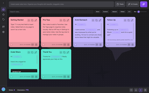 BlockNotes :: Smart clipboard and context-aware text expander. Save snippets, templates, and code blocks. Insert anywhere with /.