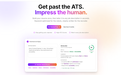 AI Job Maker :: Tailor your resume to any job posting in seconds using ATS Resume Builder https://aijobmaker.com.