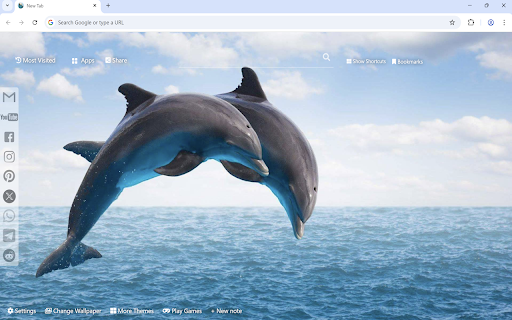 Dolphin Wallpaper :: Dolphin wallpaper turn new tab to custom HD Dolphin background. Cute Dolphins wallpaper background themes for animal fans.