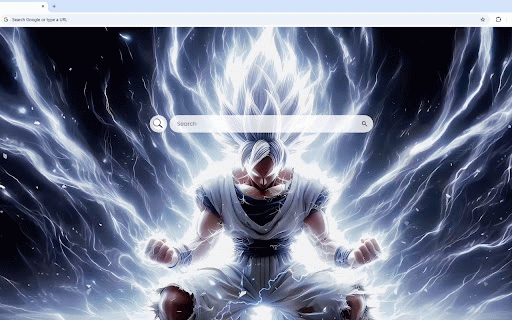 Goku White Rage Live Wallpaper :: Goku unleashes blinding white energy as lightning erupts from his transformed form.