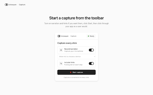Colossyan Capture :: Capture a click-by-click walkthrough of any web app and turn it into an interactive Colossyan video.