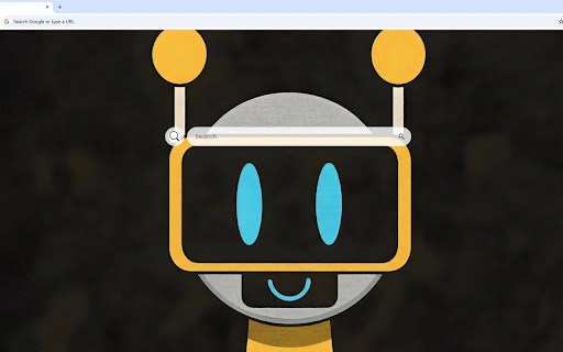 Incredibox Sprunki Fun Bot Live Wallpaper :: Cute robot with yellow visor and cyan eyes smiling on starry space background.