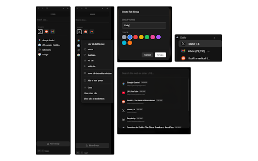 Zenith Vertical Tabs :: A premium Zen-inspired vertical sidebar that appears on hover or with Alt+V