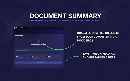 Document Summary :: Summarize documents in 30 seconds with AI