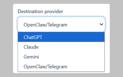 Snip to AI :: Capture a selected area, copy it, and send it to your selected destination.