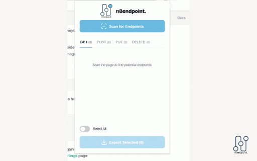 n8endpoint :: Scans web pages for API endpoints and exports them as n8n nodes.