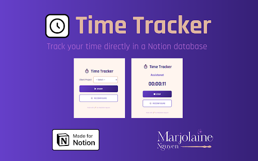 Time Tracker for Notion :: Track your work sessions with a stopwatch and save it to Notion