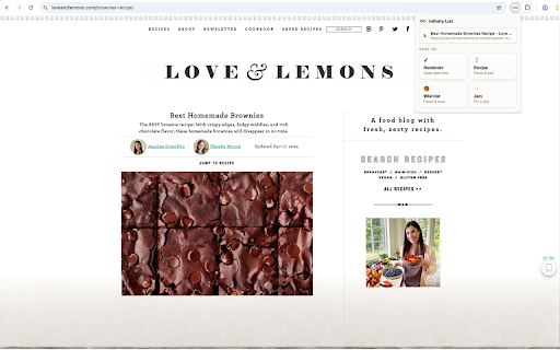 Infinity List :: Save anything to Infinity List — recipes, reminders, wishlist items, or jams.