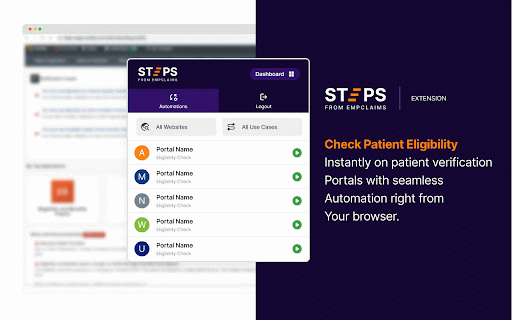 Steps From EMPClaims :: Automate front desk insurance verification for medical offices. Save time, reduce errors, and enhance patient care efficiency.