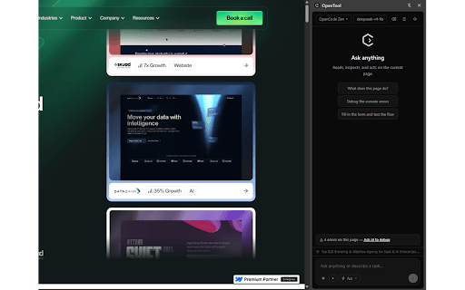 OpenTool :: Chat with any LLM in your sidebar. Bring your own API key, plus agentic page actions.