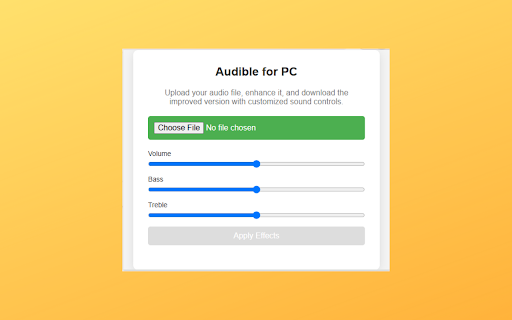 Audible For PC (Windows 10, 11 and Mac) :: Enhance music quality with Audible For PC! Adjust volume, bass, and treble, then download the edited file. Try it now!