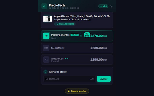 PrecioTech - Comparador de Precios Tech :: Compara precios de portatiles, GPUs y tech entre PcComponentes, Amazon.es y MediaMarkt. Mejor precio al instante.