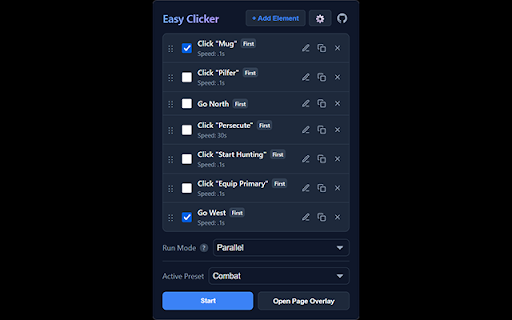 Easy Clicker :: Auto-click an element based on a CSS selector and interval.