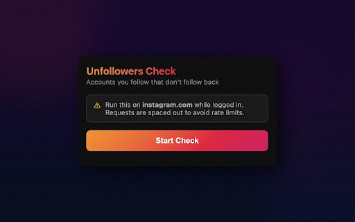 Instagram Unfollowers Checker :: Check which accounts you follow that don't follow you back