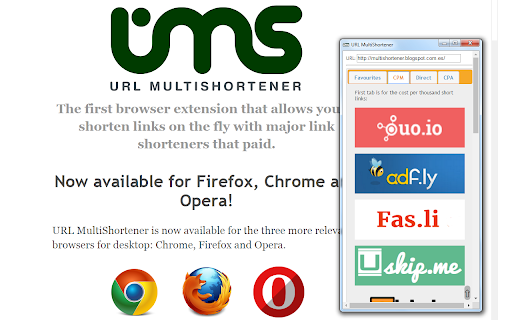 URL MultiShortener :: UMS allows you to shorten links on the fly with the best link shorteners that paid