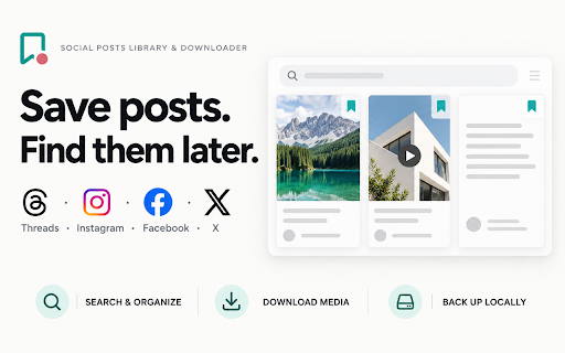 Threads, Instagram, Facebook, X Posts Library & Downloader :: Save Threads, Instagram, Facebook and X posts. Search offline, back up your library, and download media, including Patreon.