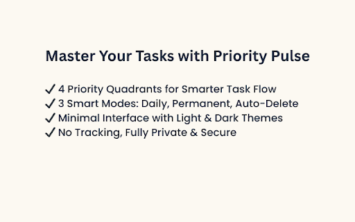 Priority Pulse :: A clean and efficient Eisenhower Matrix task manager to boost your productivity.