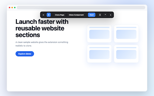 CloneWebsite - Pixel Perfect Page Cloner :: Clone webpages pixel-perfect. Extract HTML, CSS, images, fonts & JS to ZIP. Convert clones to React/Vue with Magic Paste.