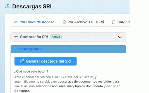 CaMaGaRe — Descarga SRI :: Envía tus comprobantes recibidos del portal del SRI al sistema CaMaGaRe con un clic.