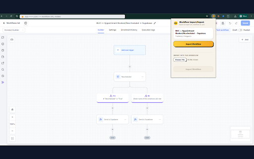 Workflow Importer/Exporter for GHL :: Export and import GHL workflows as .json in one click.