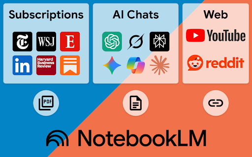 NotebookLM Quick :: Import content behind login to NotebookLM. Course materials, PDFs, articles - 1-Click.