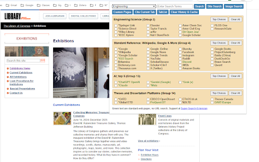 Super Scholar Search :: Search over 120 websites, add your own search page, site search(current URL), image search, cite(current URL) and TabList.