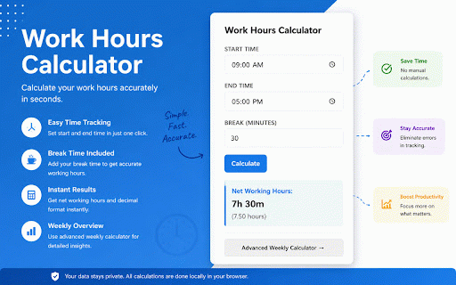 Work Hours Calculator :: Quickly calculate your working hours