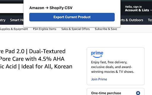 Export Amazon product to Shopify CSV :: Export Amazon product details to a CSV file for import into your Shopify store
