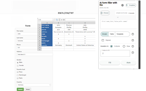 Ai form filler with file :: Fill web forms straight from a file — then let it click buttons and type on the page for you.