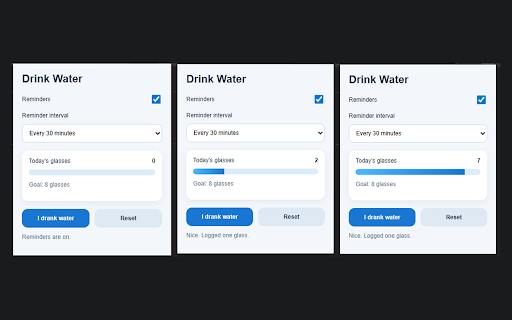 Drink Water Reminder :: Simple hydration reminders with daily tracking.