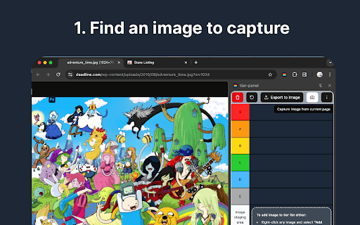 TierPanel: Create tier lists quickly from the sidepanel. :: Tier list maker using the sidepanel. Easily add images from the current page to the tier list.