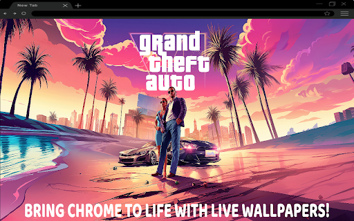 Grand Theft Auto VI Live Wallpaper :: Rev up for chaos with GTA VI’s neon-soaked streets and high-octane action in your new tab! 💸🚓