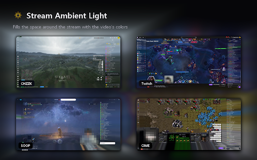 Stream Ambient Light :: Soft ambient light around the live stream on CHZZK, SOOP, CIME and Twitch, made from the video's own colors.