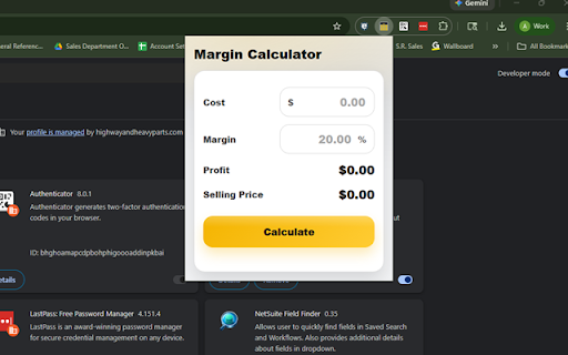 Margin Calculator :: Cost + Margin calculator.