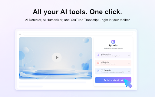 Lynote - AI Humanizer & Detector :: Lynote browser extension - popup entry and text selection toolbar