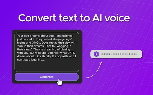 AI Voice Generator :: Try AI Voice Generator - a perfect text to voice tool for realistic AI voice generation. Effortlessly convert text to speech (TTS).