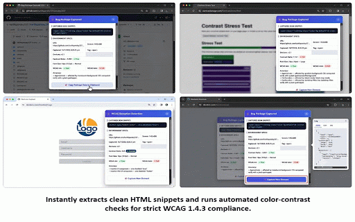 DevLens :: DevLens — Element Capture & WCAG Contrast Inspector
Stop guessing accessibility scores and copying messy logs. Capture clean DOM…