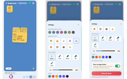 Simple Note :: Sticky notes in your browser side panel — a simple way to note your thoughts.