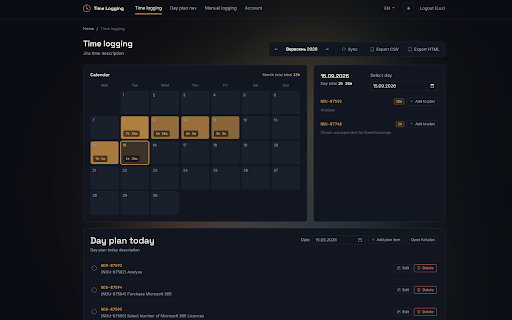 Time Logging :: Логування робочого часу на ваш сервер Time Logging з браузера.