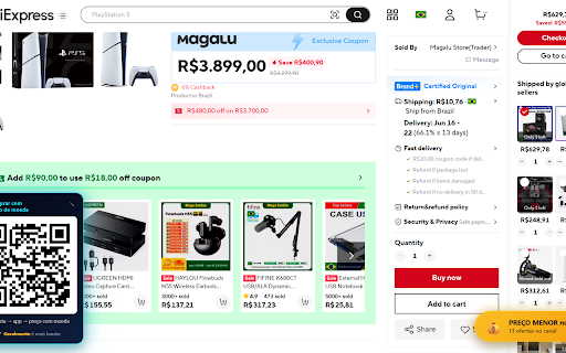 Fafa Promo — Caçador de ofertas AliExpress :: Histórico de preço, QR de desconto no app AliExpress e ofertas do canal PCDOFAFA PROMO. Caçador de promoções.