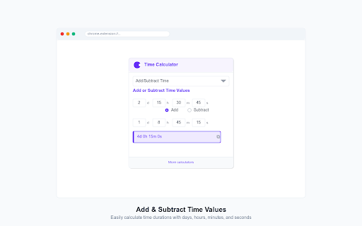 Time Calculator :: Comprehensive time calculations - add, subtract, compare times and dates, work hours, and more