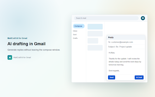 MailCraft AI for Gmail :: Draft personalized Gmail messages with AI.