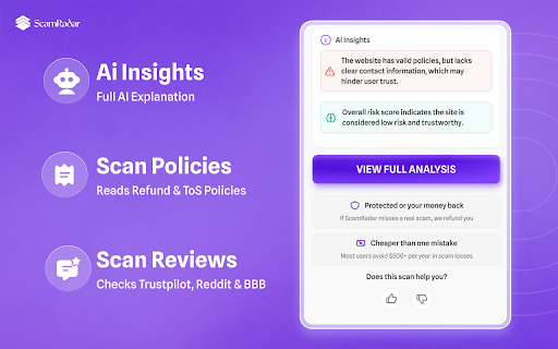 ScamRadar AI :: AI-powered browser extension that detects scam patterns, fake timers, and suspicious domains