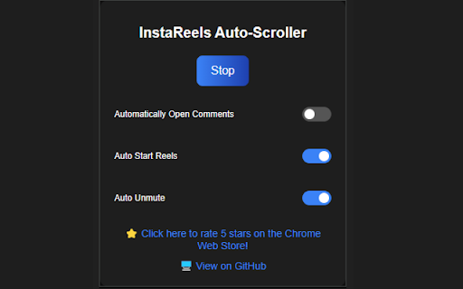 Instagram Auto-Scroller :: Auto-scrolling and comment opening for Instagram Reels.