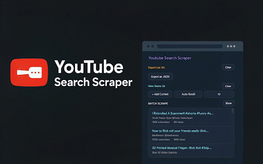 YouTube Search Scraper :: Auto-scroll and scrape YouTube search results for data collection and analysis.