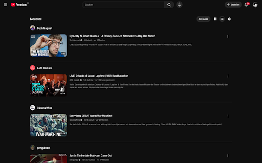 YouTube Subscription List View :: Restore YouTube Subscription List View